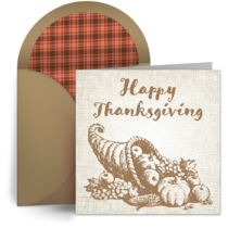 Thanksgiving Cornucopia card image