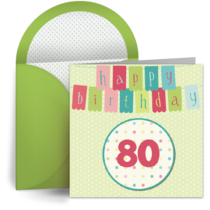 80th Birthday Banner card image