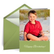 Kids Birthday Photo Green card image