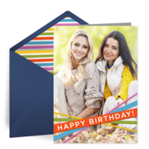 Colorful Birthday Strings Photo card image
