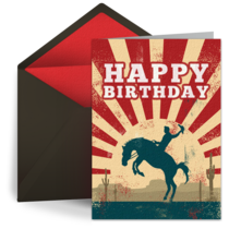 Cowboy Birthday card image