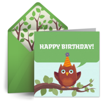 Birthday Owl card image