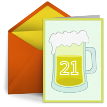 21st Birthday Beer card image