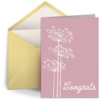Dandelion Wedding Congrats card image