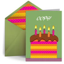Belated Birthday Cake card image