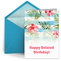 Belated Birthday Flowers card image