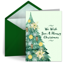 Christmas Tree Watercolor card image