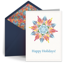 Colored Holiday Snowflake card image