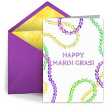 Mardi Gras Colored Beads card image