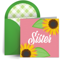 Sister's Sun Flower card image