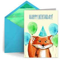 Birthday Fox card image