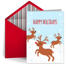 Prancing Reindeer card image