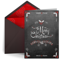 Christmas Holly Chalk card image