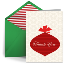 Holiday Thank You Ornament card image