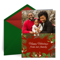 Modern Holiday Family Photo card image