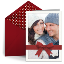 Red Holiday Bow card image