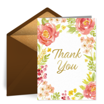 Fall Floral Thank You card image