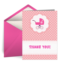 Baby Carriage Thank You card image