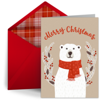 Holiday Polar Bear  card image