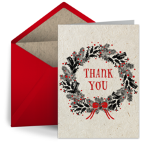 Rustic Thank You Wreath card image