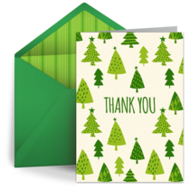 Thank You Christmas Trees card image