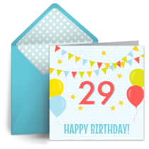 Leap Day Birthday Balloons card image
