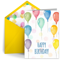 Leap Day Rainbow Balloons card image