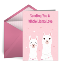 Easter Llama Love card image