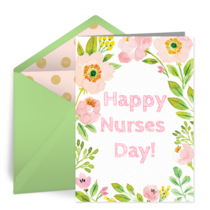 Springtime Nurse Thank You card image