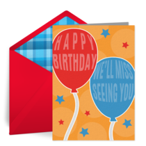 Miss You Birthday card image