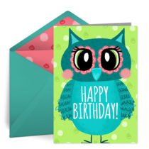 Happy Birthday Owl card image