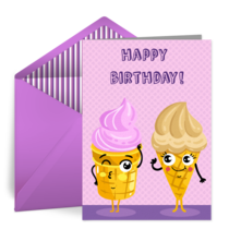 Ice Cream Happy Birthday card image