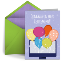 Virtual Retirement Balloons card image