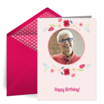 Happy Birthday Floral Photo card image