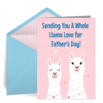 Father's Day Llama Love card image