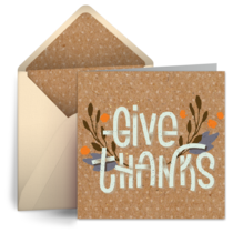 Rustic Give Thanks card image