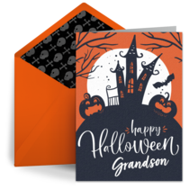 Happy Halloween, Grandson card image