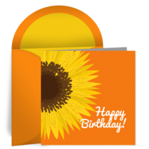 Yellow Birthday Sunflower card image