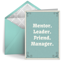 Manager Thank You card image