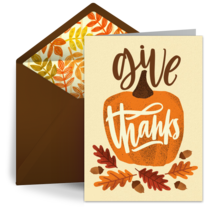 Pumpkin Thanksgiving card image