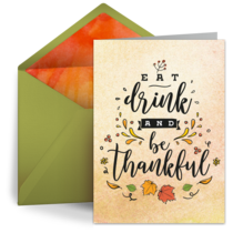 Eat, Drink, and be Thankful card image