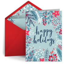Illustrated Happy Holidays  card image