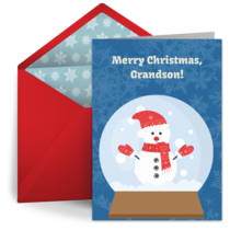 Grandson Snowglobe card image