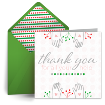Holiday Thank You For Your Help card image
