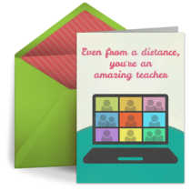 Distance Teaching Thank You card image