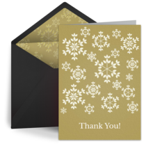 Gold Snowflake Thanks card image