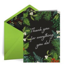 Holly Thank You card image