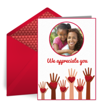 Valentine's Hearts for Teacher card image