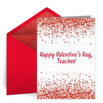 Teacher Valentine Glitter card image