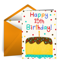 Milestone Birthday Cake 15th card image